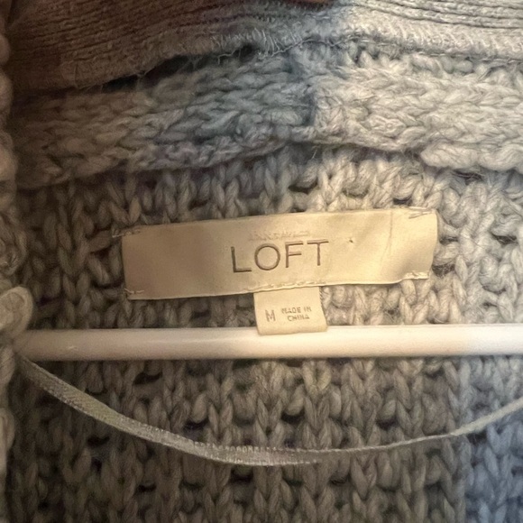 LOFT Textured Gray Women Cardigan Medium - Picture 2 of 4